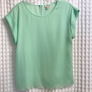 J.Crew Laser Cut Scalloped Edge Top